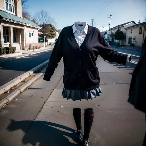 ((no humans)), ((invisible)), ((faceless)), ((headless)), ((empty clothes)), girls school uniforms swells as if possessed by invisible girls