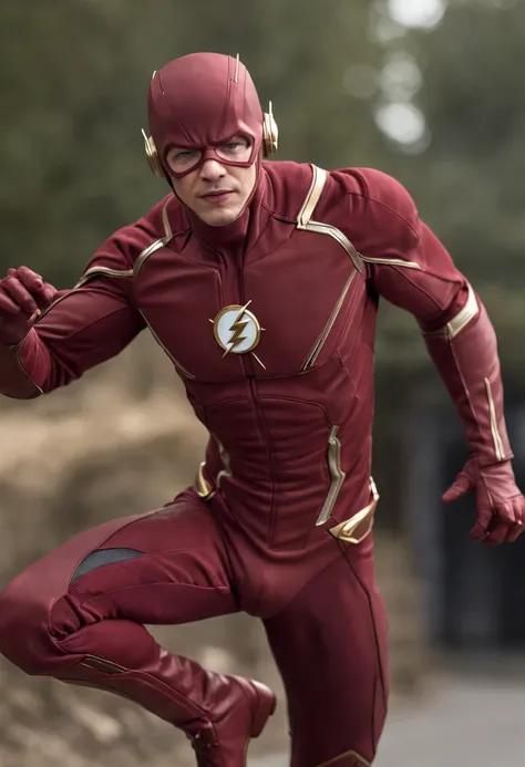 the flash in action, mcu, best entrence pose, ultra detail, 8k,