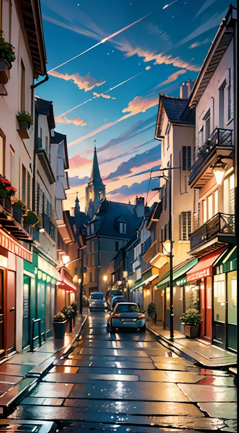 Masterpiece, montmartre, france outdoor, street, 1920, best quality, (very detailed CG unity 8k wallpaper) (best quality), (best illustration), (best shadows) Nature&#39, blue sea, light Tracking, super detailed, glare, cinematic light, soft light --v6