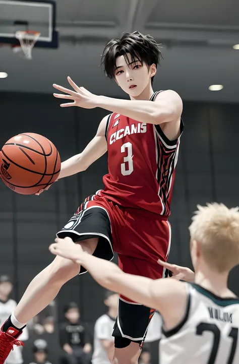 Cai Xukun plays basketball