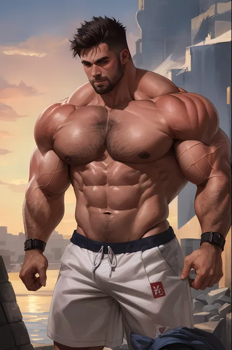 burly build，ass big，ass big, exaggerated muscle physique, muscular character, exaggerated physique, huge muscle, absurdly massive physique, Bulging muscles, musculous, Large muscles, Exaggerated muscles, exaggeratedly large physique, big wide wide strong p...