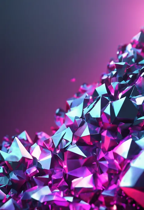 3d render, abstract black crystal background, faceted texture, macro panorama, wide panoramic polygonal wallpaper