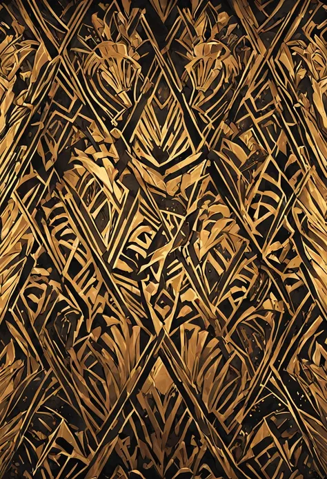 Black and gold pattern with a pattern, artistic tribal standards, Art Deco Pattern, Art Deco Patterns, Nazca Design |, Intricate Art Deco Patterns, inspirado em Afewerk Tekle, design de papel de parede, inspirado em Lubin Baugin, Ebony Art Deco, symmetrica...