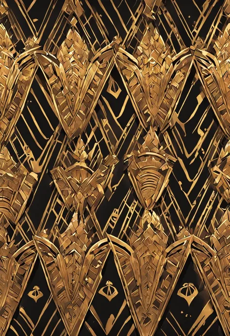 Black and gold pattern with a pattern, artistic tribal standards, Art Deco Pattern, Art Deco Patterns, Nazca Design |, Intricate Art Deco Patterns, inspirado em Afewerk Tekle, design de papel de parede, inspirado em Lubin Baugin, Ebony Art Deco, symmetrica...