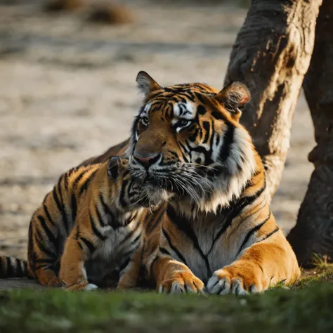 ed harria junto de um tigre perigoso