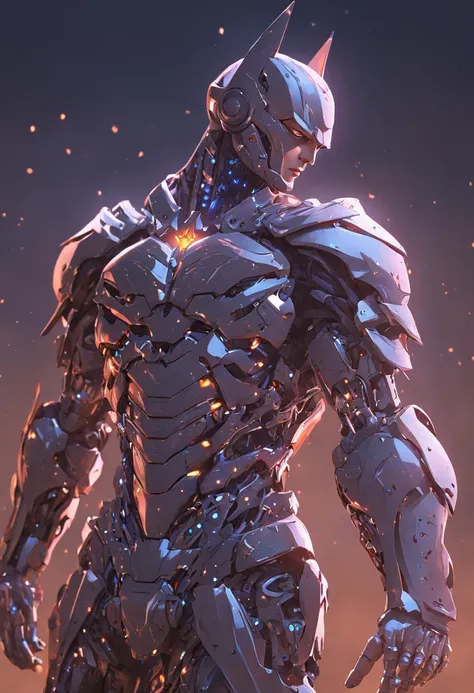 3d render of a highly detailed [Batman|Cyborg] wearing cybernetics and intricate detail armor with armored plates, hdr, 8k, subsurface scattering, specular light, highres, octane render, ray traced