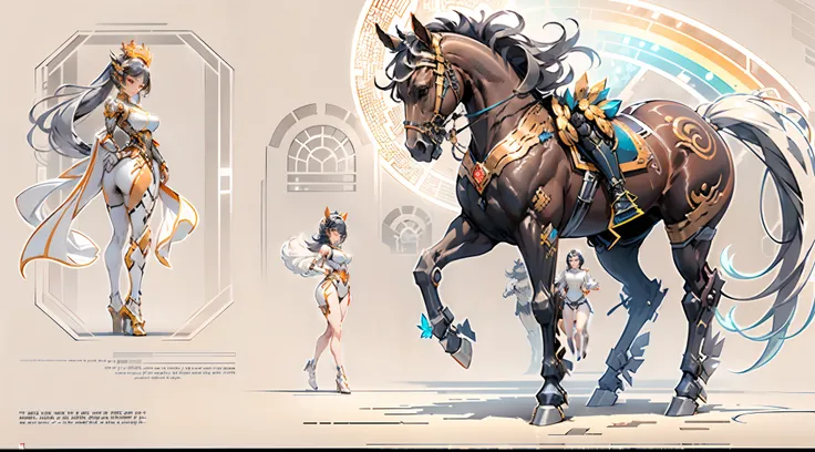 In the vast multiverse，A legendary being stands proudly，She is in the limelight。She is a unique female centaur，demihuman, half horse, demihuman, half horse，With stunning form。Her upper body shows the grace of a beautiful female human，The lower part incorpo...