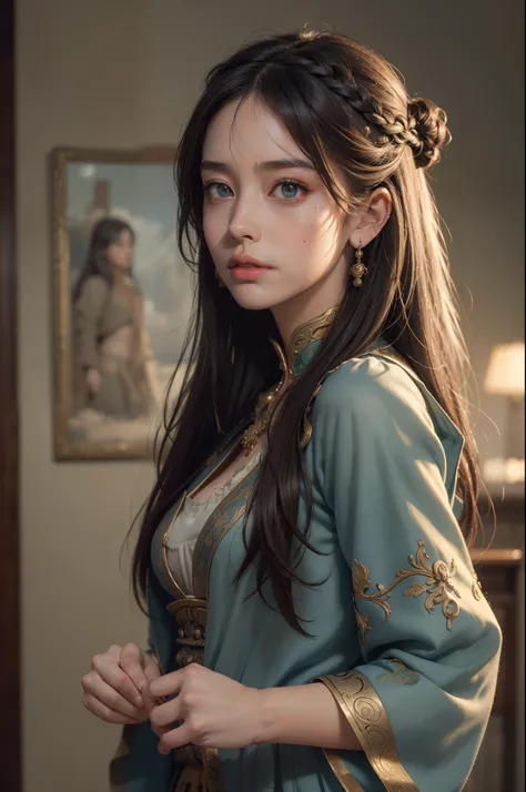 (RAW photo, best quality), (realistic, photo-realistic:1.3),best quality,highly detailed,masterpiece,ultra-detailed,illustration,1girl,upper_body,dynamic angle,world masterpiece theater,messy_long_hair,best quality,extremely detailed CG unity 8k wallpaper,...