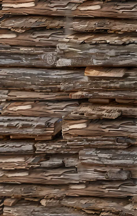 Close-up of a pile of firewood on the side, The texture of the bark of firewood, side-view, Seamless texture, wooden logs, wood-based materials, Frontal texture of firewood with bark, wooden background, Made of wood, high resolution texture, wooden, Detail...