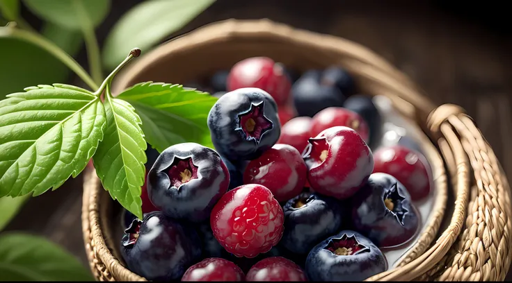 Fresh bayberry berries with Milk ,splash,Sense of motion,black backgroundhyper realistic,full real,ultra detailed,UHD,8K,--ar 16:9,50 --s 2