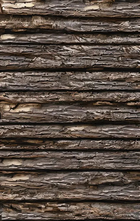 Close-up of a pile of firewood on the side, The texture of the bark of firewood, side-view, Seamless texture, wooden logs, wood-based materials, Frontal texture of firewood with bark, wooden background, Made of wood, high resolution texture, wooden, Detail...