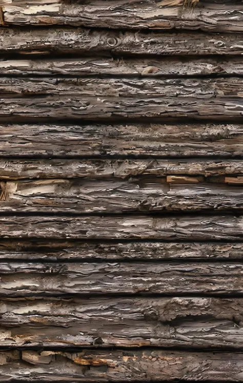 Close-up of a pile of firewood on the side, The texture of the bark of firewood, side-view, Seamless texture, wooden logs, wood-based materials, Frontal texture of firewood with bark, wooden background, Made of wood, high resolution texture, wooden, Detail...