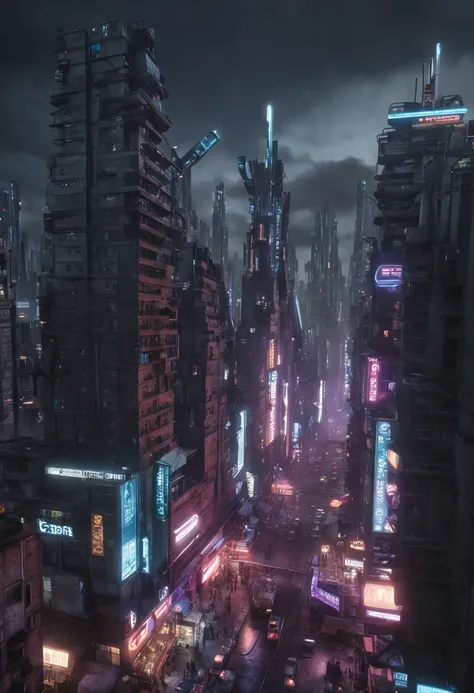 hyper realistic cyberpunk city