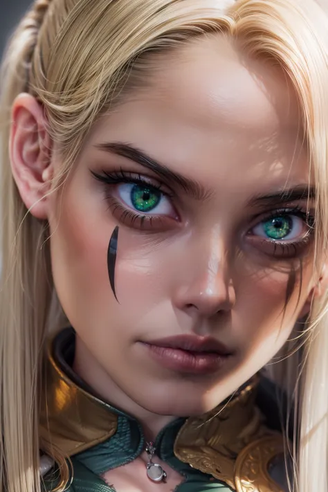 "(masterpiece, CGI:1.4),(8k RAW photo, best quality, masterpiece:1.2) ultra-detailed official art, photo-realistic:1.37, upper body shot, DC harley quinn, beautiful blonde, green eyes, film grain, action pose",perfecteyes