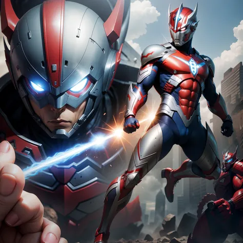 Ultraman fights monsters。