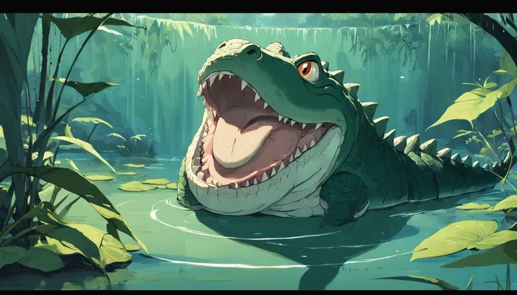 um menino chorando} Raised by alligators in the swamp, alligator , menino , alligator , menino , Cartoon