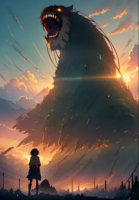 Attack on Titan, angry Giants, dark and gritty, Studio Ghibli, Anime Key Visual, by Makoto Shinkai, Deep Color, Intricate, 8k resolution concept art, Natural Lighting, Beautiful Composition