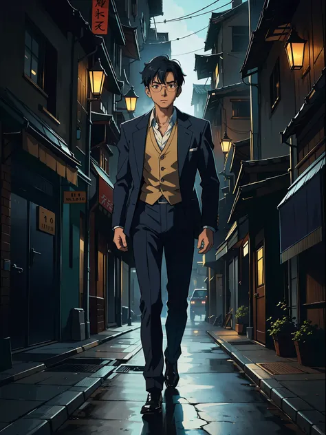 (kudo shinichi, shinichi kudo), the main protagonist of the series detective conan, realistic, photorealistic, (masterpiece:1,5)...