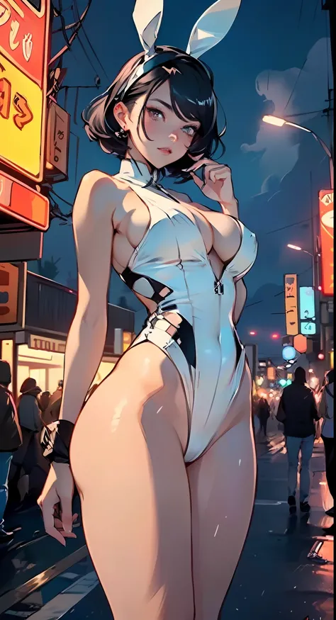 cute bunny girl,(((1girl))),((anime bunny girl with extremely cute and beautiful black hair walking seductively down the street)),(((bunny girl,anthro furry cute,bunny-girl))),(((bunny ears,bunny ears on head,big bunny ears))),


(large breasts:1.4),saggy ...