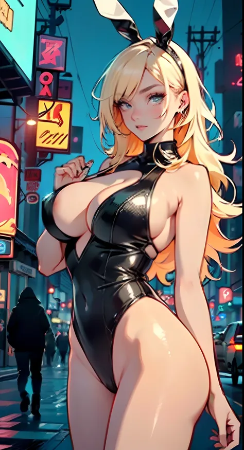 cute bunny girl,(((1girl))),((anime bunny girl with extremely cute and beautiful blonde hair walking seductively down the street)),(((bunny girl,anthro furry cute,bunny-girl))),(((bunny ears,bunny ears on head,big bunny ears))),


(large breasts:1.4),saggy...