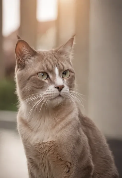 The with the triple cat, sitting on the edge of the pool