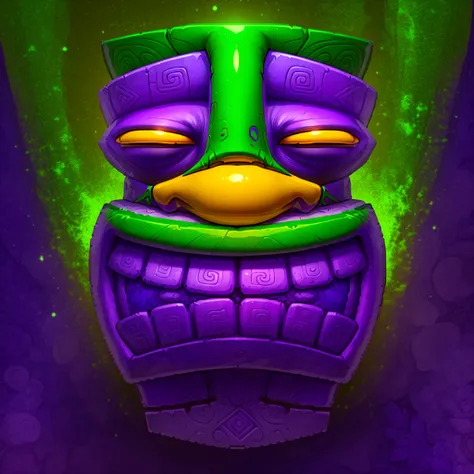 （Green color:0.9），（amarelo:0.2），（purpleish color:0.2）Mayan tribe，Hawaiian Nation，gameicon，highest masterpiece，high qulity