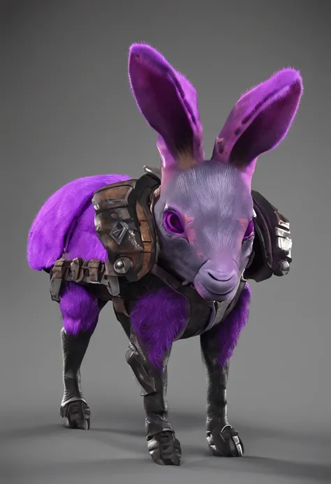 Knight Jackalope, short purple hair, dark armor(masterpiece, best quality)