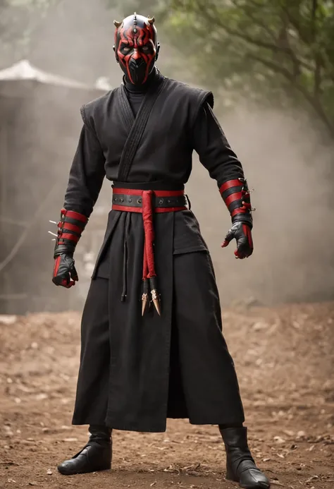 Darth Maul as mortal combat character, dressed in mortal combat clothing, (mortal combat clothing:2), (full body image 2)