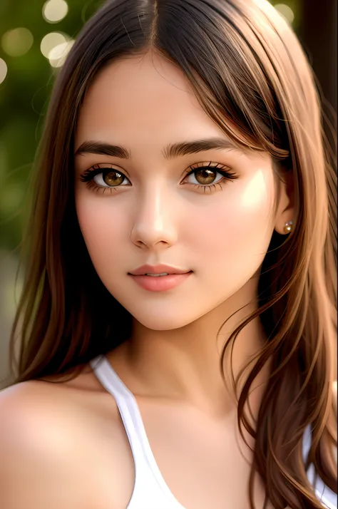 Beautiful girl looking at camera, real girl, realistic face