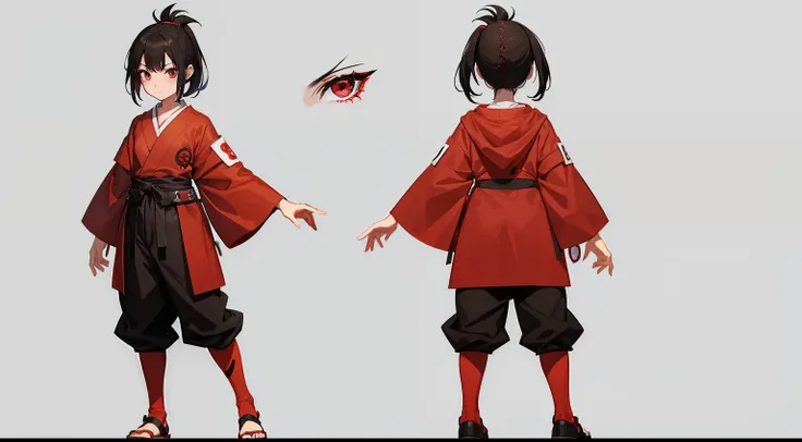 an 8 year old uchiha girl with sharingan and full body, ultra realistic, detailed face, young