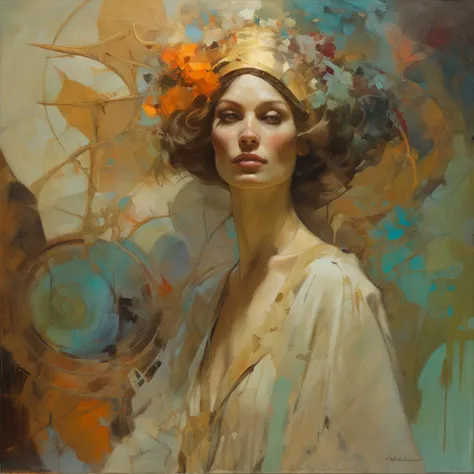 Painting of a woman , Craig Mullins Alphonse Mucha, Artgerm Julie Bell Beeple, Tom Bagshaw Donato Giancola, Peter Mohrbacher Donato Giancola, Artgerm Craig Mullins, Mucha Klimt et Tom Bagshaw, Alphonse Mucha et Craig Mullins, Peter Mohrbacher