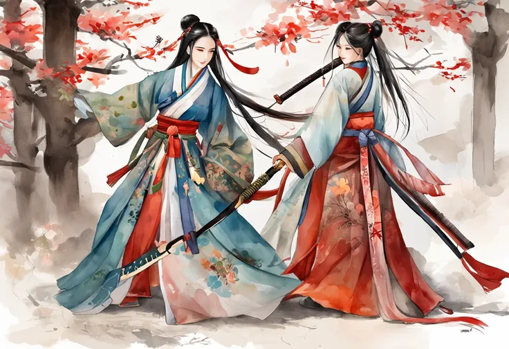 Chinese Taoist female samurai，8k wallpaper，Hanfu，超高分辨率，xiuxian，