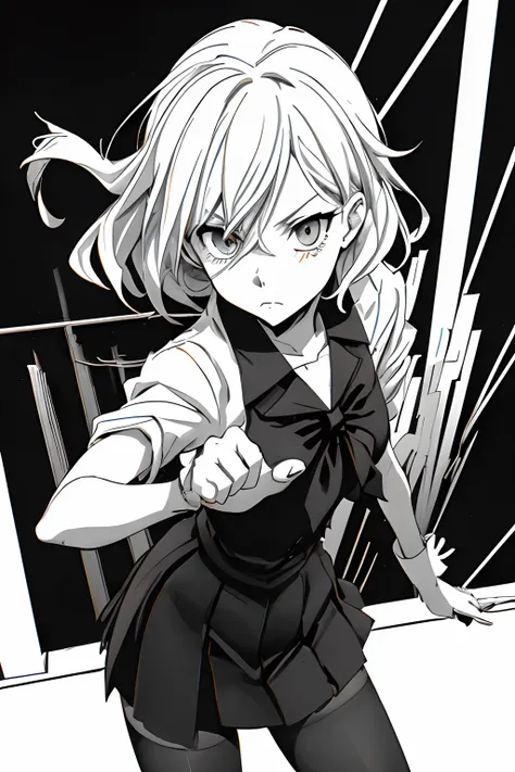 (comic noir style),(linear art_anime),(black-and-white_high contrast),(masutepiece, best quality, ),(loravard photos:1.2),(lora ...