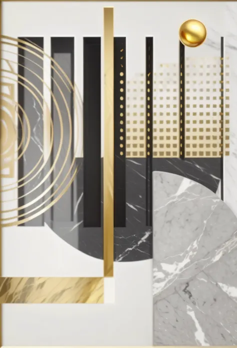 uma imagem de uma imagem, marble and golden hand, marble and gold, Modern Art Deco, ( Arte Deco ), Geometric Deco Art, arte. Arte Deco, tons dourados e prateados, black marble and gold, formas e formas abstratas, Arte Digital - W 640, abstract geometric, D...