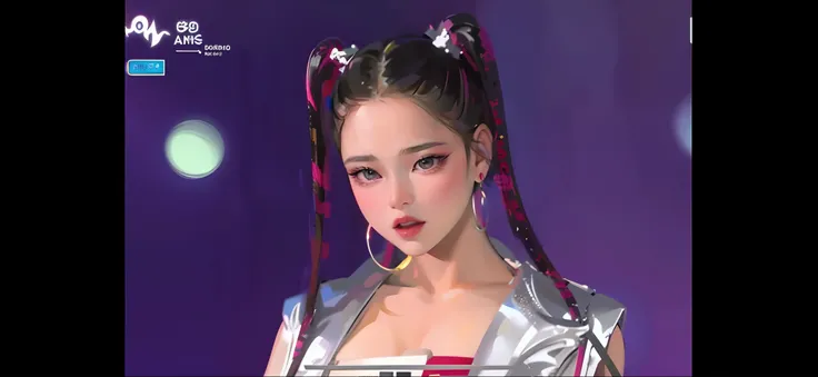 Long haired woman in silver dress and hoop earrings, blackpink jennie, jossi of blackpink, Korean Idol, Pigtails hairstyle, portrait of jossi of blackpink, jisoo from blackpink, wan adorable korean face, jisoo of blackpink, two pigtails hairstyle, nffsw, t...