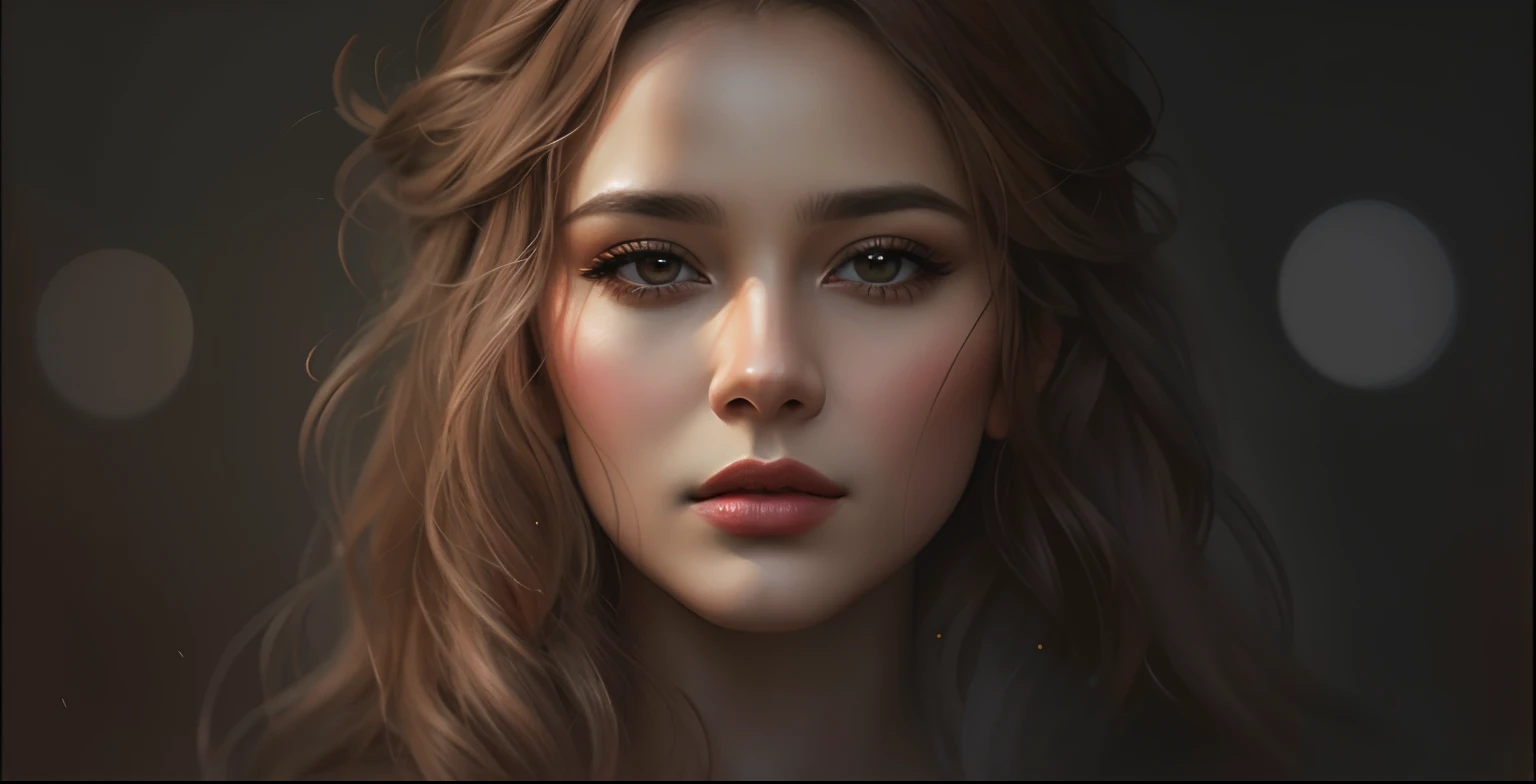 um close up de uma mulher com cabelos longos e um olhar triste, Arte digital realista 4K, Arte digital realista 4K, pintura detalhada 4K, pintura digital realista, Cinematic realistic portrait, arte conceitual ultra realista, Arte digital altamente detalha...