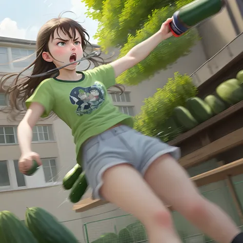 Or you can try this: An angry teenager swings a can of cucumbers. Von impressionism, Colors, Patoki.