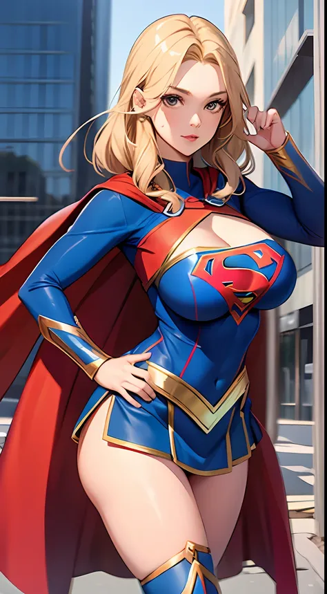 Woman body set big breasts, Supergirl costume dress