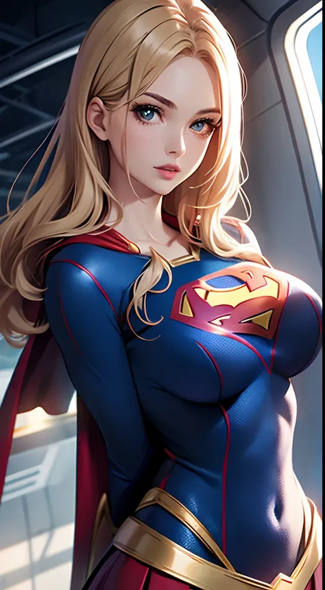 Woman body set big breasts, Supergirl costume dress