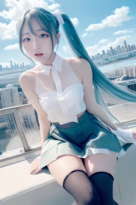 winc、Close one eye、miku hatsune、Official art, ​masterpiece, Sharp Focus, (Beautiful gorgeous cute korean woman:1.3), (Beautiful cute korean woman:1.3), Korean  beauty, Delicate Beautiful Hair and Eyes and Face, realisitic, ultra-detailliert, a beauty girl,...