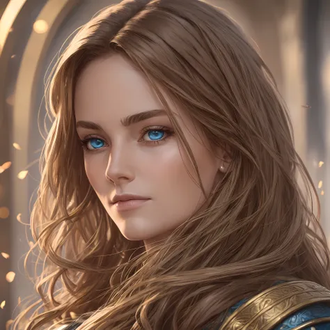 women mid age powerful and wizard, only face, hair and eyes light brown, photorealistic, long hair, angelical face, 8k, --auto --s2