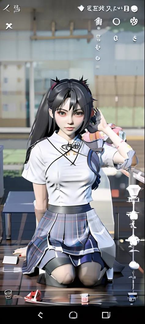 There was a girl in a white shirt and skirt, an anime drawing inspired by Ayami Kojima, trending on pixiv, tachisme, Realistic anime 3 D style, 3 d anime realistic, Anime waifu, Realistic anime, anime cgi style, vrchat, live2d virtual youtuber model, Anime...