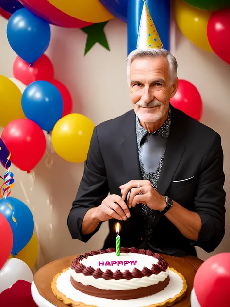 Man at a portrait birthday party