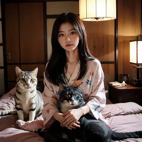 A Japanese Lady、20 generations of beauties、Negrigier、Bust: 90cm、bedroom、natta、domestic cat