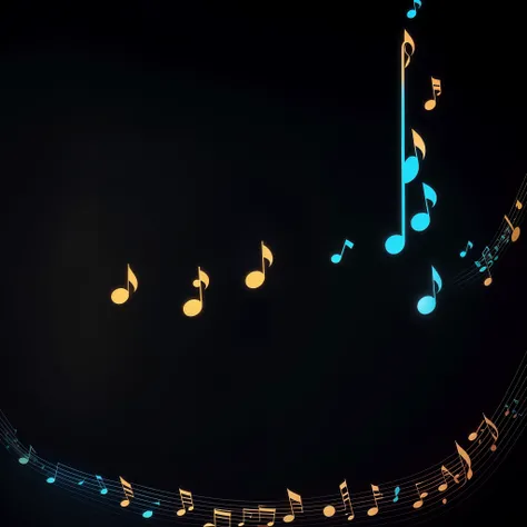 In a beautiful, spectacular and surprising place, musical notes C, D, E, F, G, A, B floating, personalized musical notes.
Black screen, a black screen.