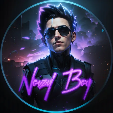 Cyberpunk, 3d logo, boy