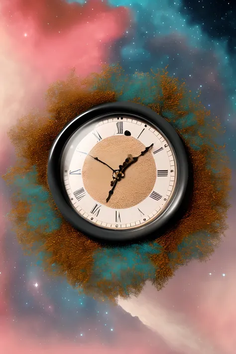 Jubbslineart_v2, clock in cosmic space, beleza