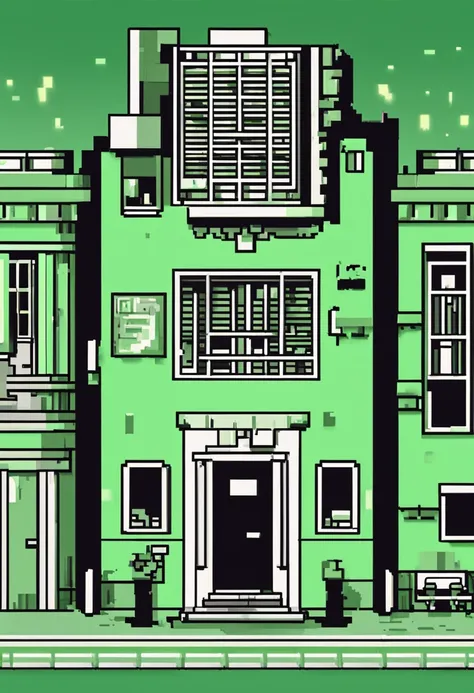 Pixel art, 2d gameboy, pessoa com capuz preto, background in green codes