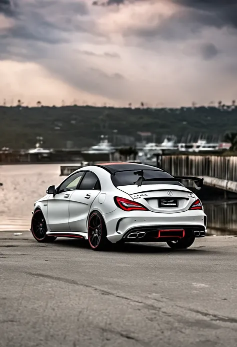 cla 45 amg com capo de fibra de carbono e body kit