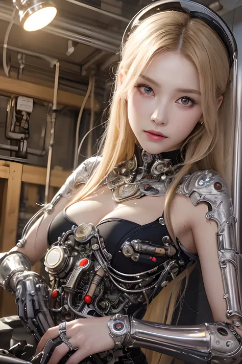 top-quality、​masterpiece、超A high resolution、(Photorealsitic:1.4)、Raw photo、女の子1人、blondehair、glowy skin、(1. Cyborg Angel)、Shining Angel Circle、((super realistic details))、portlate、globalillumination、Shadow、octan render、8K、ultrasharp、Colossal tits、Raw skin i...